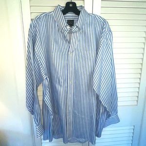 Mens Blue and White Striped Linen Shirt
